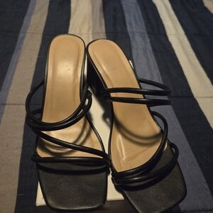 a new day Black Strappy Heels